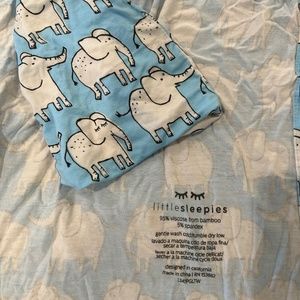 Little Sleepies OG elephant swaddle and hat
